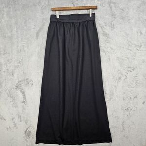 Vintage DG California Maxi Skirt Women's 11/12 Black Side Slit Polyester USA NWT